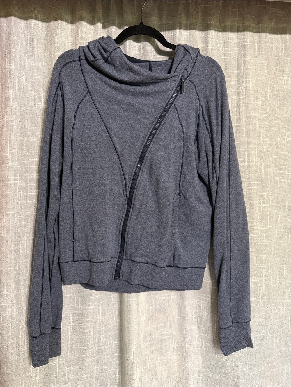 lululemon athletica gray asymmetrical zip utility jacket
